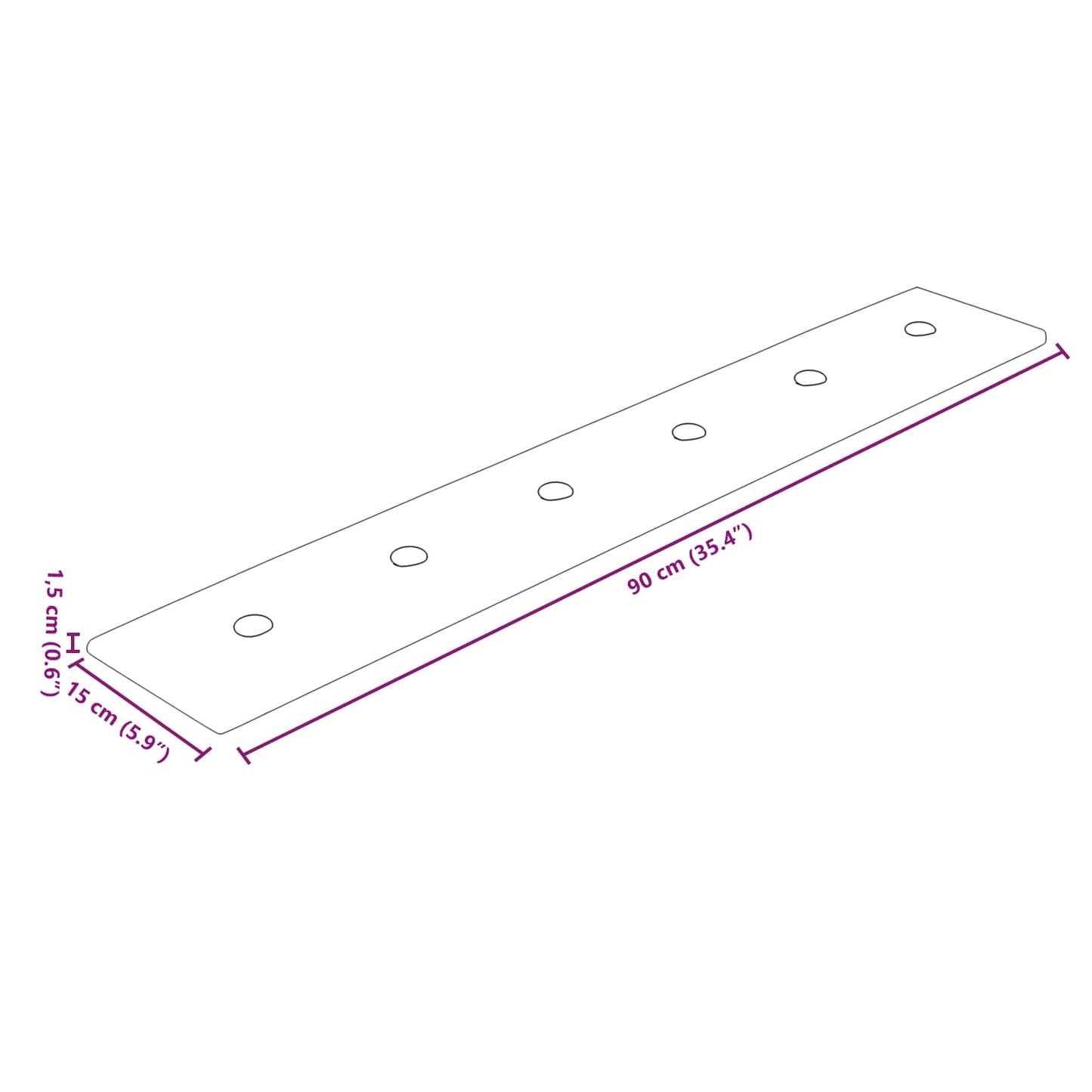 Wandhoofdbord 12 pcs Crème 90 x 15 cm Nep Leer is nu te koop bij PeponiXL, paradijselijk wonen!