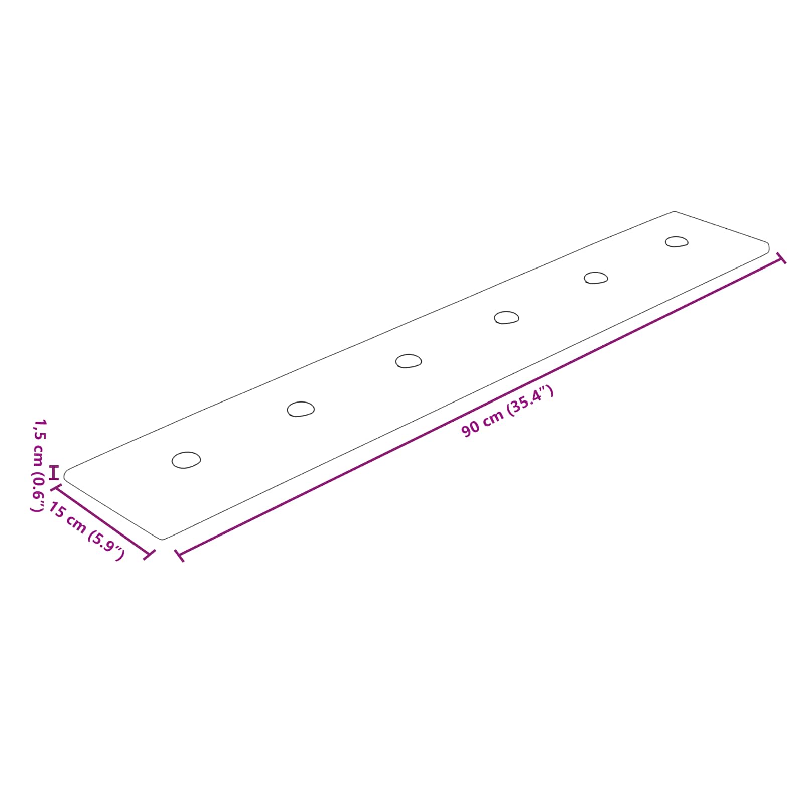 Wandhoofdbord 12 pcs Crème 90 x 15 cm Nep Leer is nu te koop bij PeponiXL, paradijselijk wonen!
