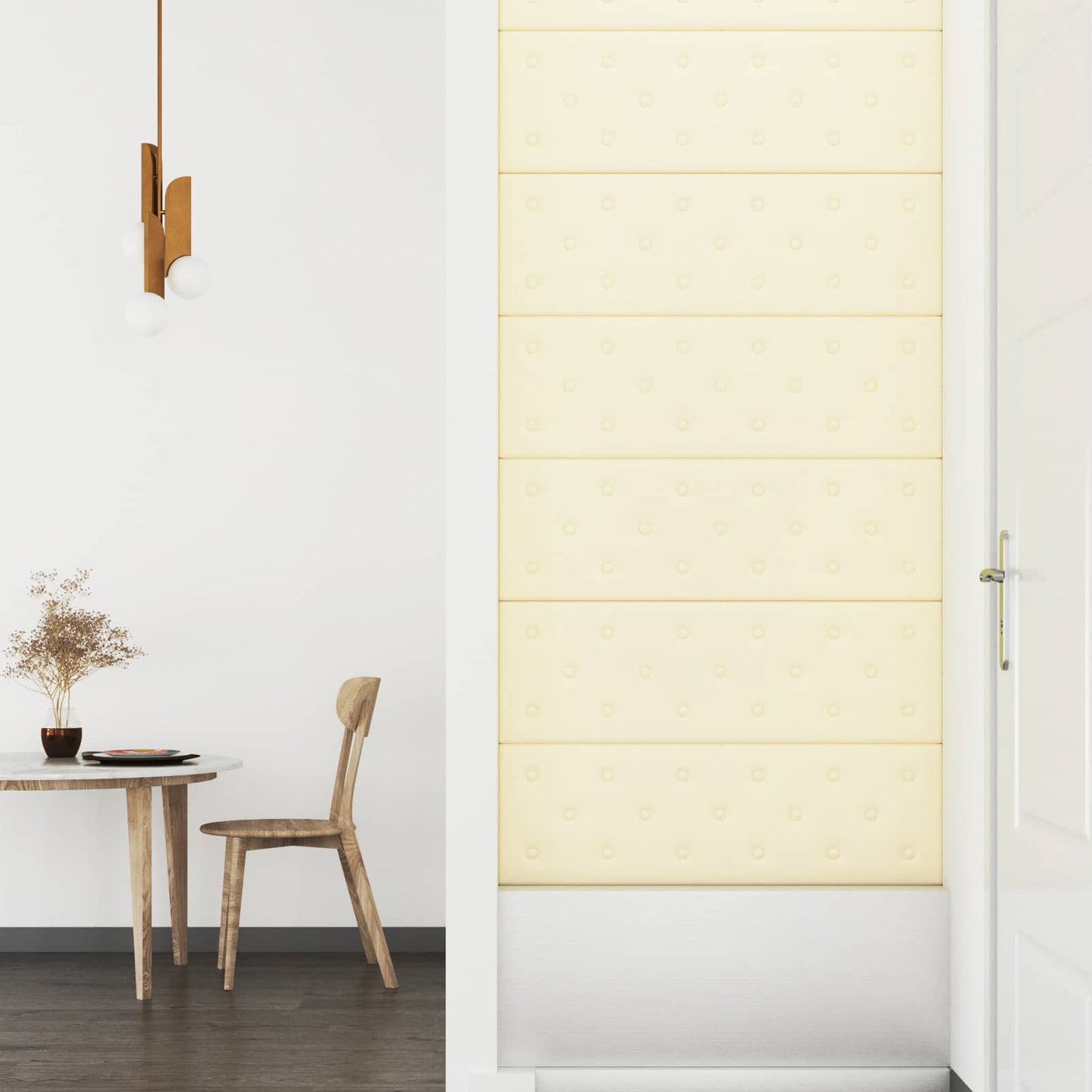 Wandhoofdbord 12 pcs Crème 90 x 30 cm Nep Leer is nu te koop bij PeponiXL, paradijselijk wonen!