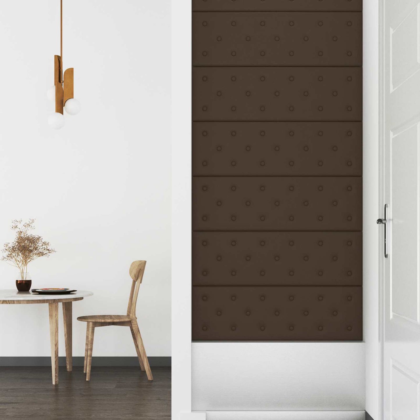 Wandhoofdbord 12 pcs Bruin 90 x 30 cm Nep Leer is nu te koop bij PeponiXL, paradijselijk wonen!