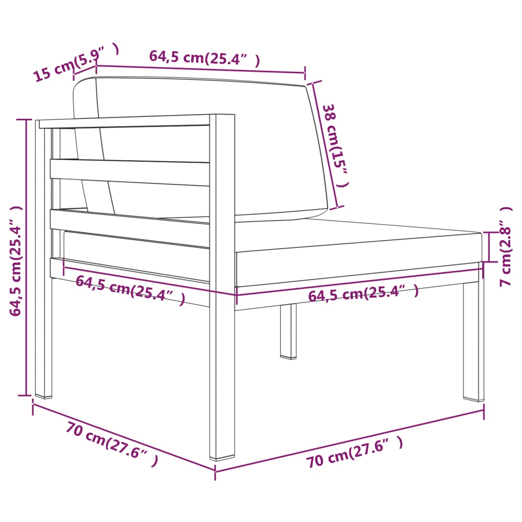 6-delige Loungeset met kussens aluminium antracietkleurig is nu te koop bij PeponiXL, paradijselijk wonen!