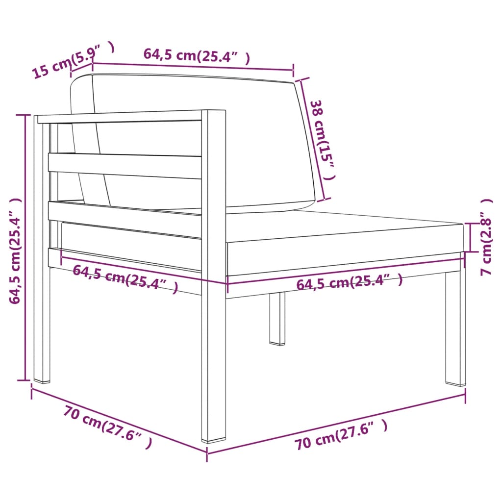 9-delige Loungeset met kussens aluminium antracietkleurig is nu te koop bij PeponiXL, paradijselijk wonen!