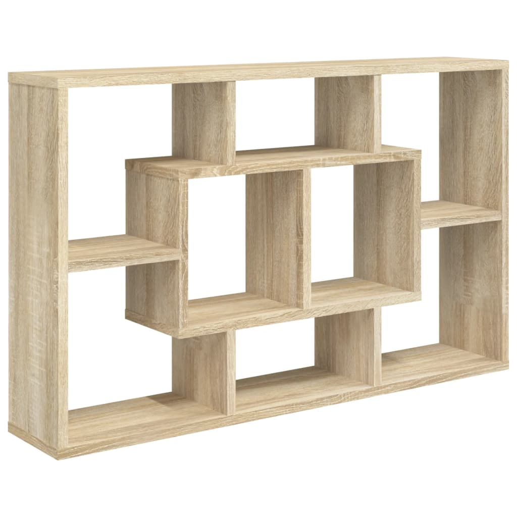 Wandschap 85x16x52,5 cm bewerkt hout sonoma eikenkleurig is nu te koop bij PeponiXL, paradijselijk wonen!