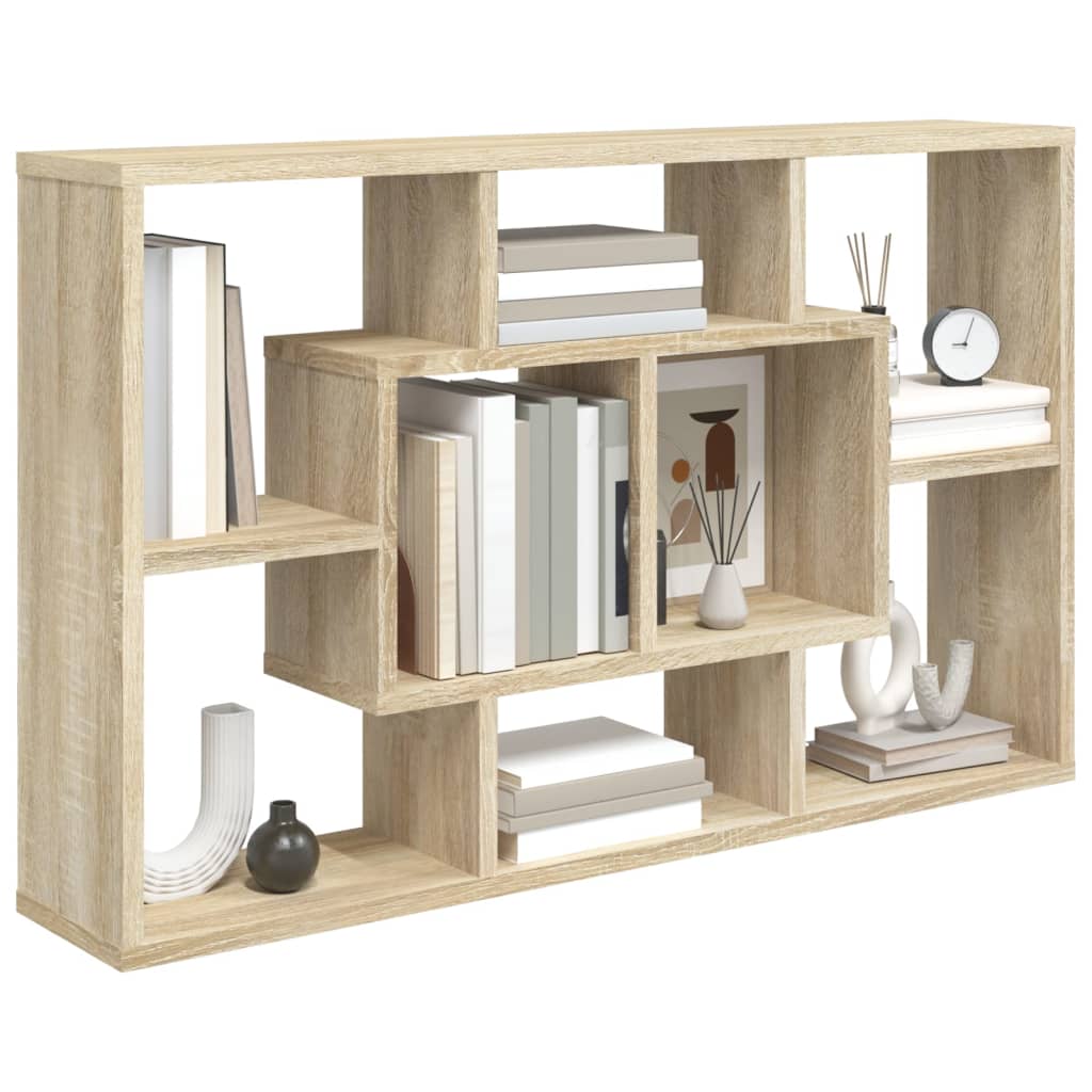 Wandschap 85x16x52,5 cm bewerkt hout sonoma eikenkleurig is nu te koop bij PeponiXL, paradijselijk wonen!