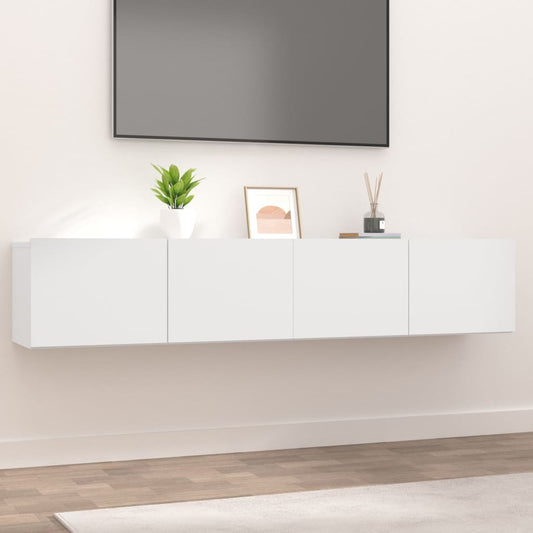 Tv-meubels 2 st 80x30x30 cm bewerkt hout wit is nu te koop bij PeponiXL, paradijselijk wonen!