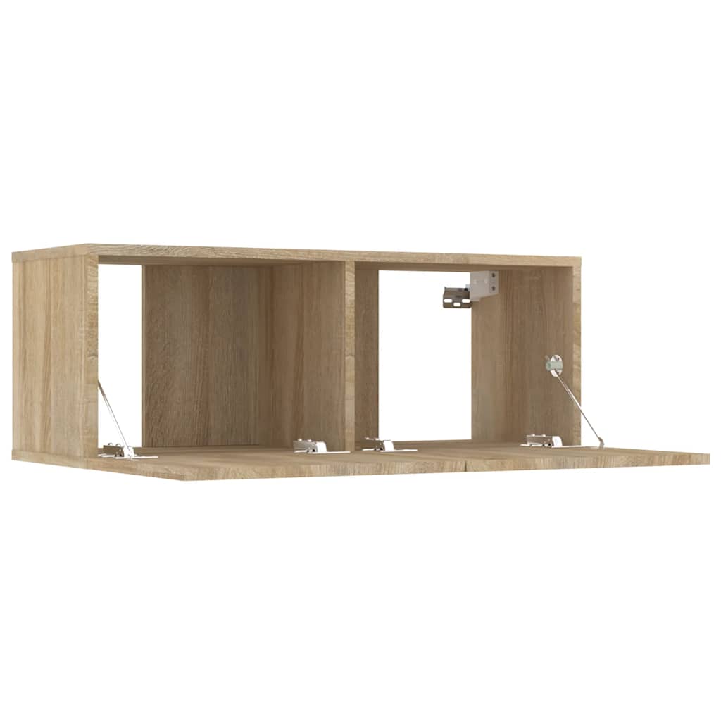 Tv-meubels 2 st 80x30x30 cm bewerkt hout sonoma eikenkleurig is nu te koop bij PeponiXL, paradijselijk wonen!