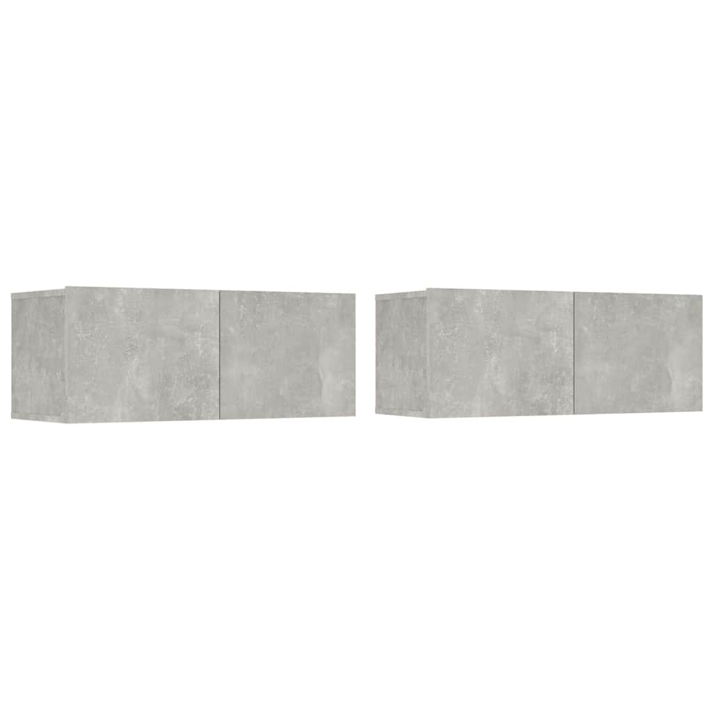 Tv-meubels 2 st 80x30x30 cm bewerkt hout betongrijs is nu te koop bij PeponiXL, paradijselijk wonen!