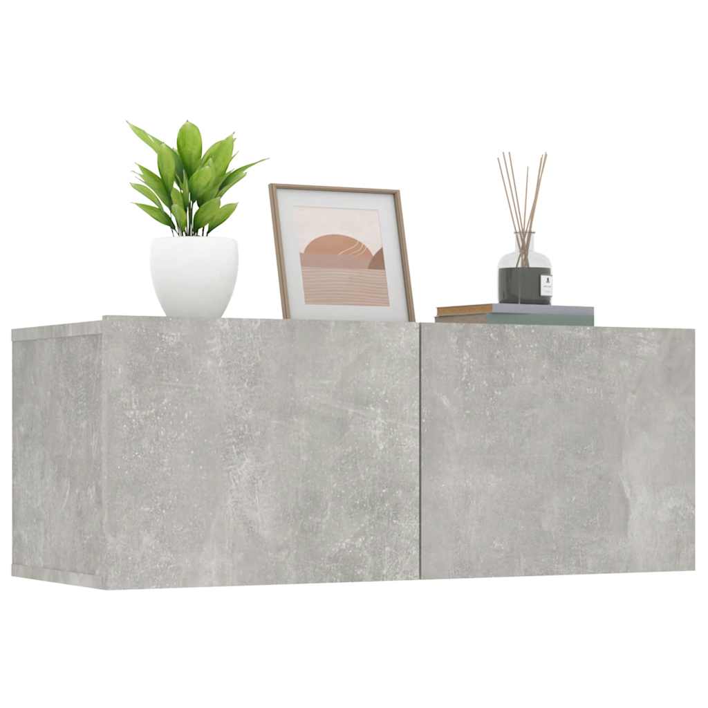 Tv-meubels 2 st 80x30x30 cm bewerkt hout betongrijs is nu te koop bij PeponiXL, paradijselijk wonen!