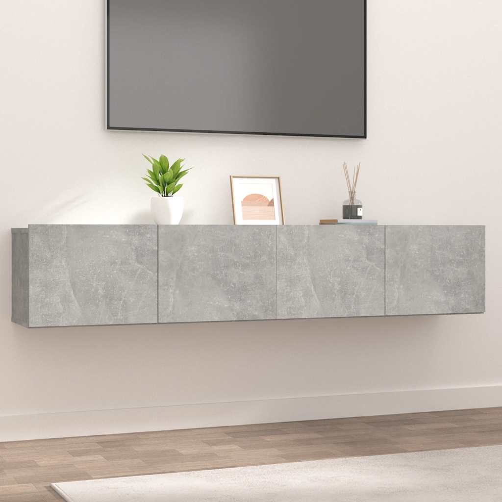Tv-meubels 2 st 80x30x30 cm bewerkt hout betongrijs is nu te koop bij PeponiXL, paradijselijk wonen!