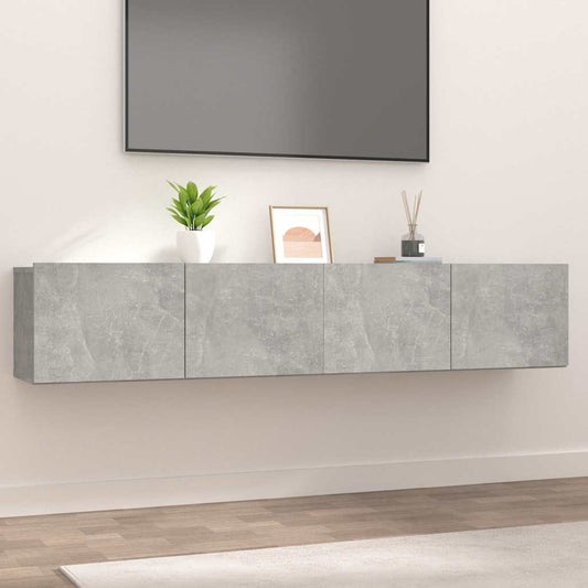 Tv-meubels 2 st 80x30x30 cm bewerkt hout betongrijs is nu te koop bij PeponiXL, paradijselijk wonen!