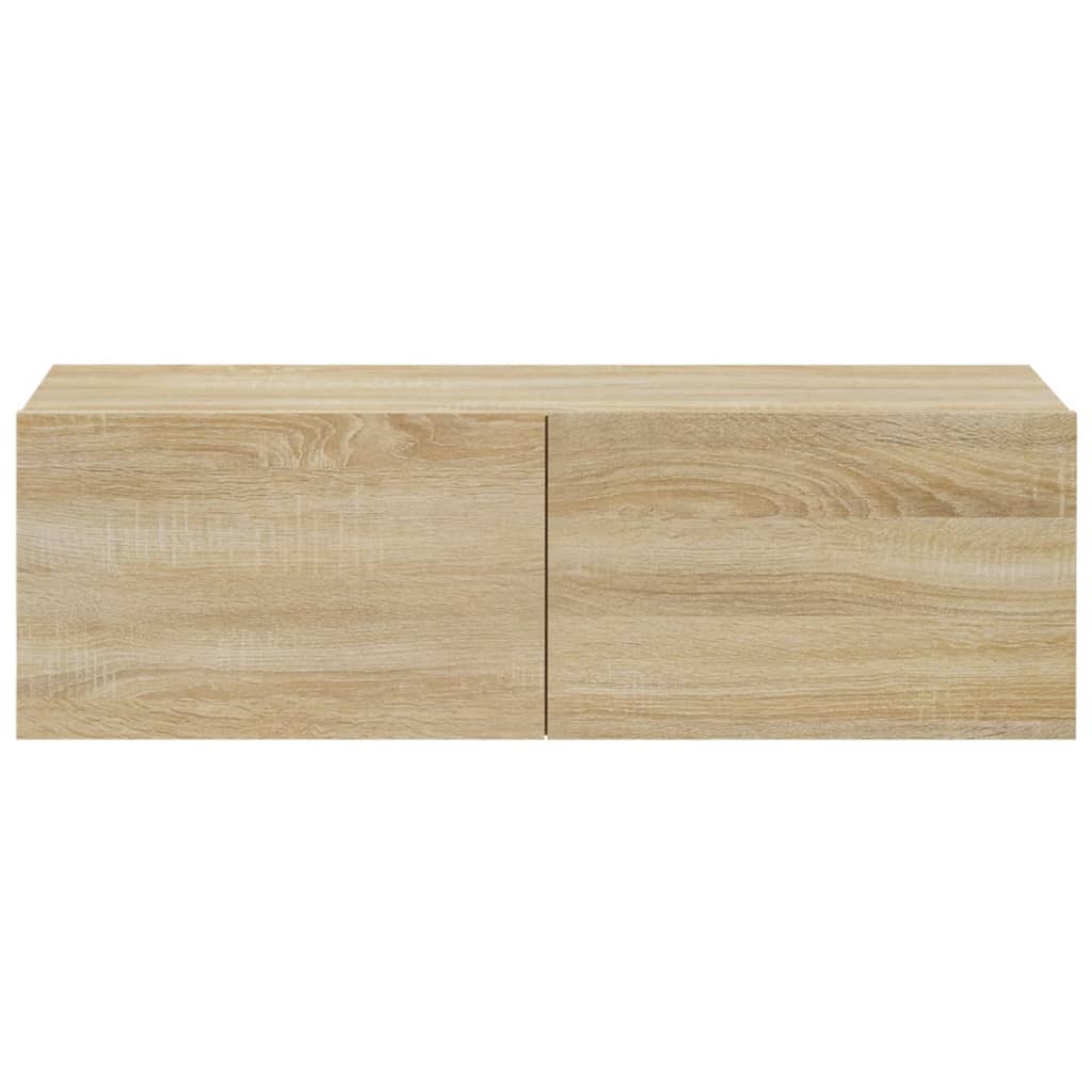 Tv-wandmeubels 2 st 100x30x30 cm hout sonoma eikenkleurig is nu te koop bij PeponiXL, paradijselijk wonen!