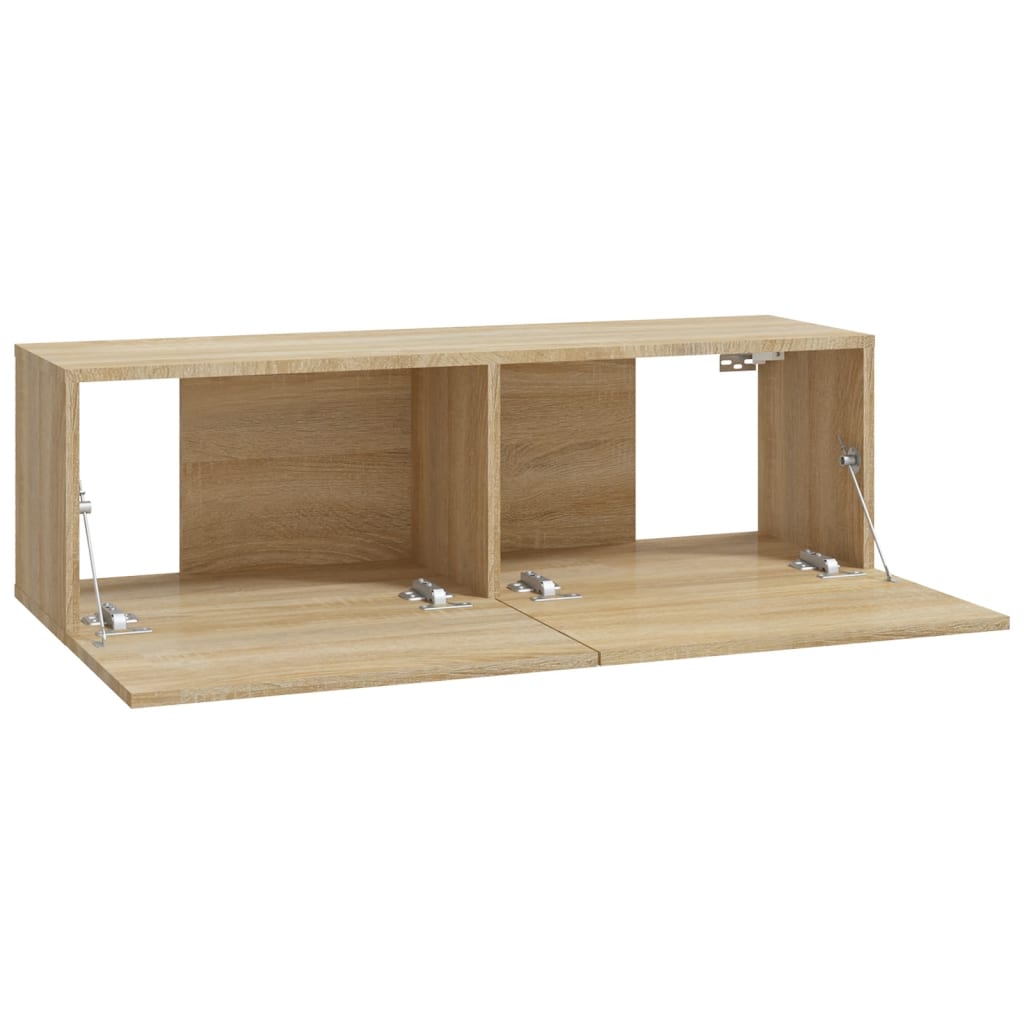 Tv-wandmeubels 2 st 100x30x30 cm hout sonoma eikenkleurig is nu te koop bij PeponiXL, paradijselijk wonen!