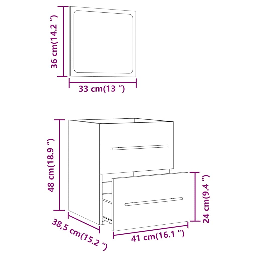 Badkamerkast met spiegel 41x38,5x48 cm betongrijs is nu te koop bij PeponiXL, paradijselijk wonen!