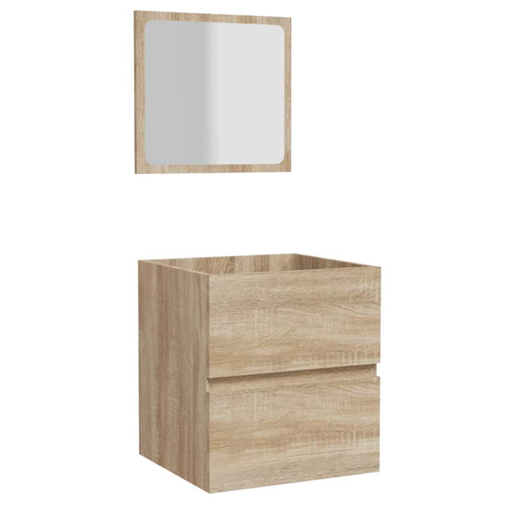 Badkamerkast met spiegel bewerkt hout sonoma eikenkleurig is nu te koop bij PeponiXL, paradijselijk wonen!