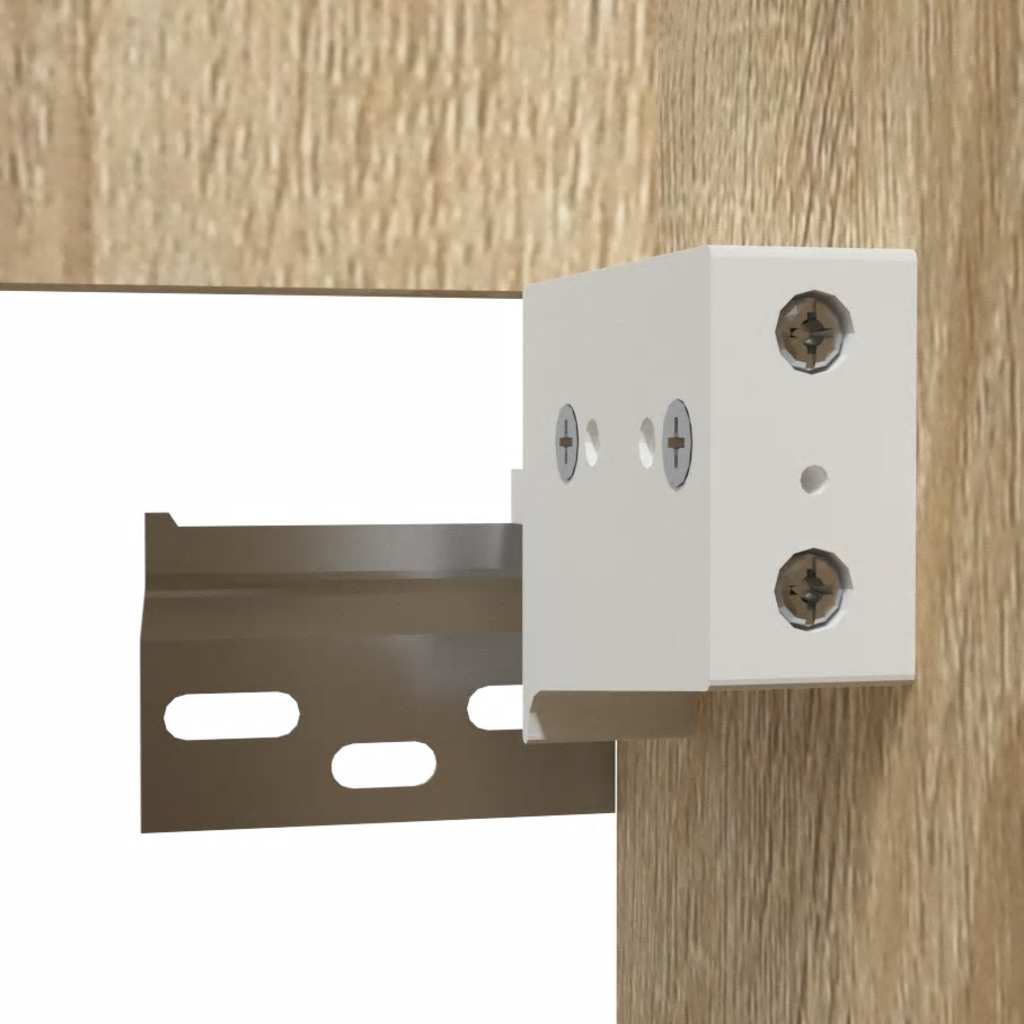 Badkamerkast met spiegel bewerkt hout sonoma eikenkleurig is nu te koop bij PeponiXL, paradijselijk wonen!
