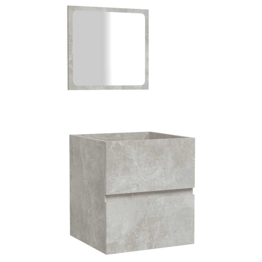 Badkamerkast met spiegel bewerkt hout betongrijs is nu te koop bij PeponiXL, paradijselijk wonen!