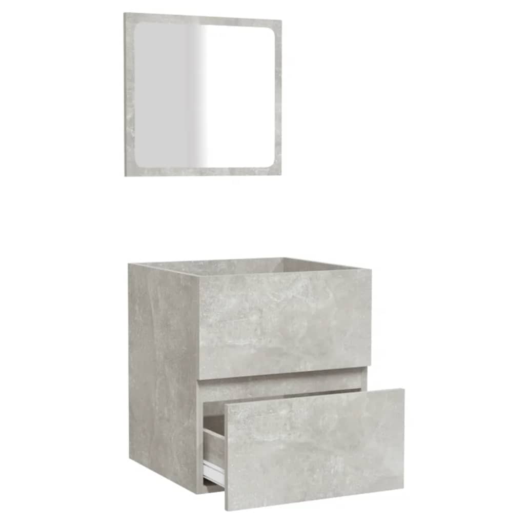 Badkamerkast met spiegel bewerkt hout betongrijs is nu te koop bij PeponiXL, paradijselijk wonen!