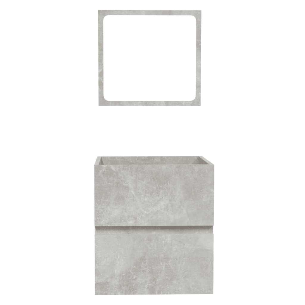 Badkamerkast met spiegel bewerkt hout betongrijs is nu te koop bij PeponiXL, paradijselijk wonen!