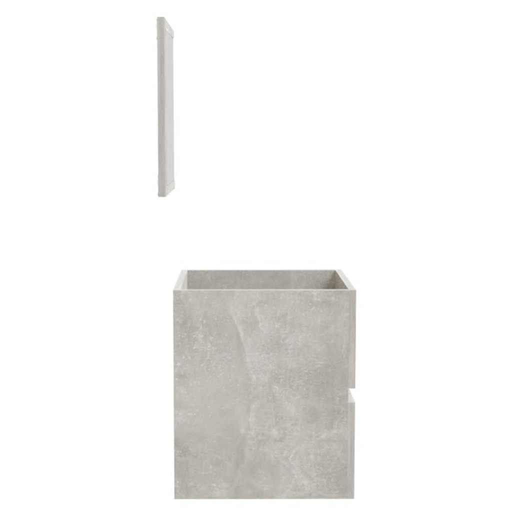 Badkamerkast met spiegel bewerkt hout betongrijs is nu te koop bij PeponiXL, paradijselijk wonen!