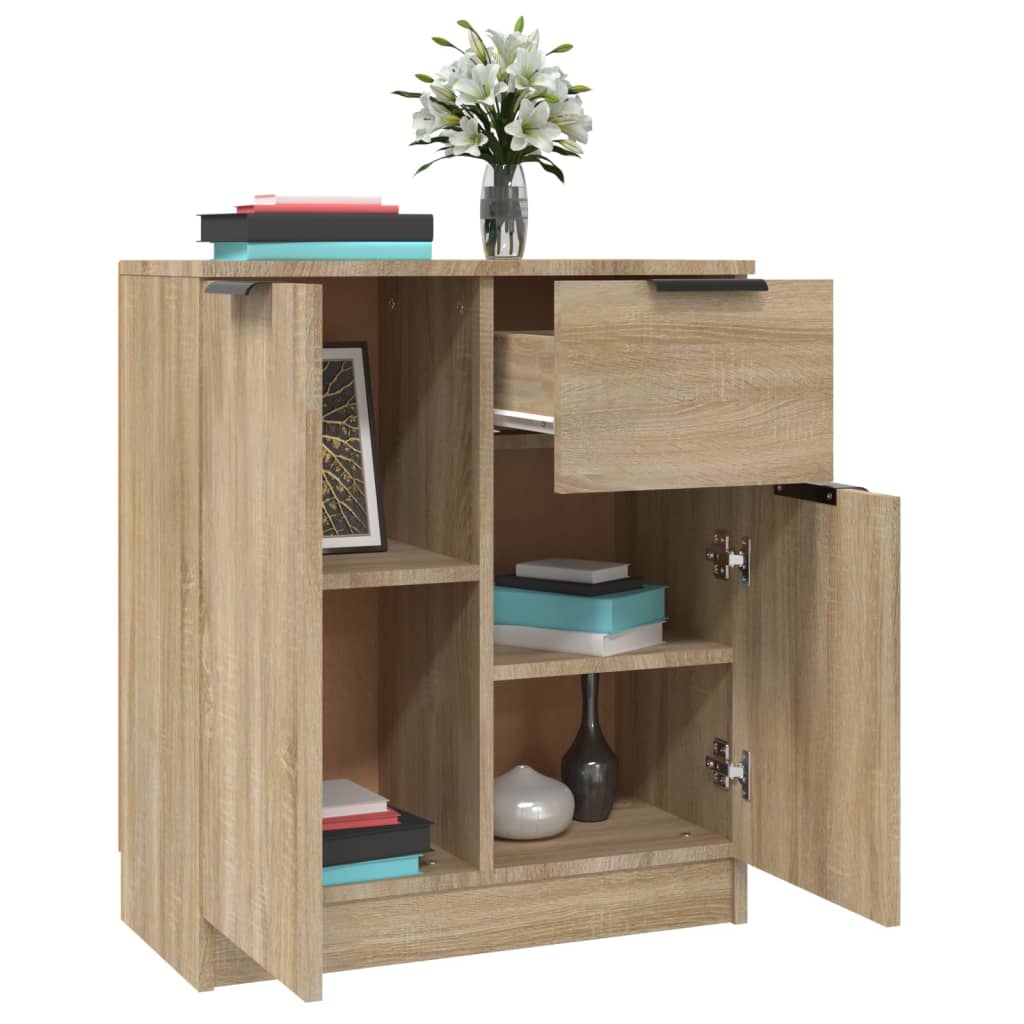 Dressoir 60x30x70 cm bewerkt hout sonoma eikenkleurig is nu te koop bij PeponiXL, paradijselijk wonen!