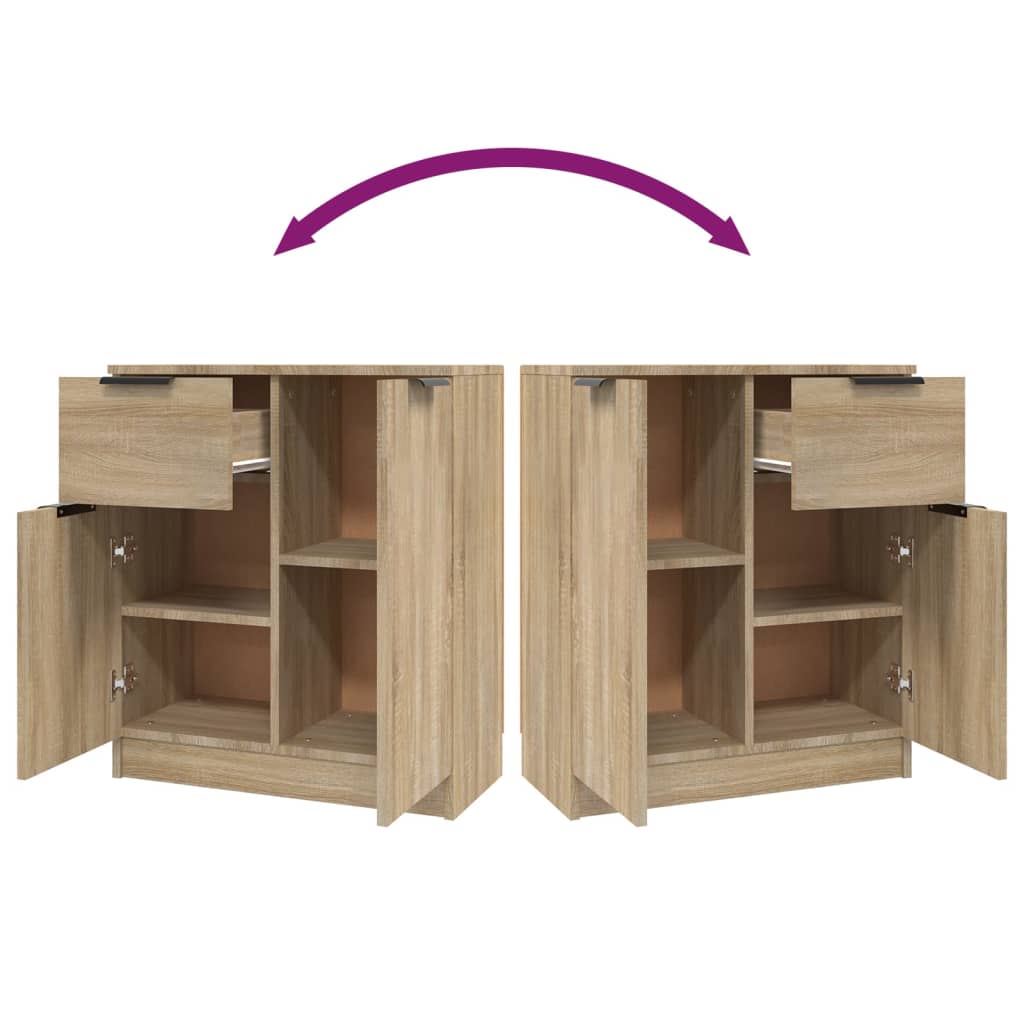 Dressoir 60x30x70 cm bewerkt hout sonoma eikenkleurig is nu te koop bij PeponiXL, paradijselijk wonen!