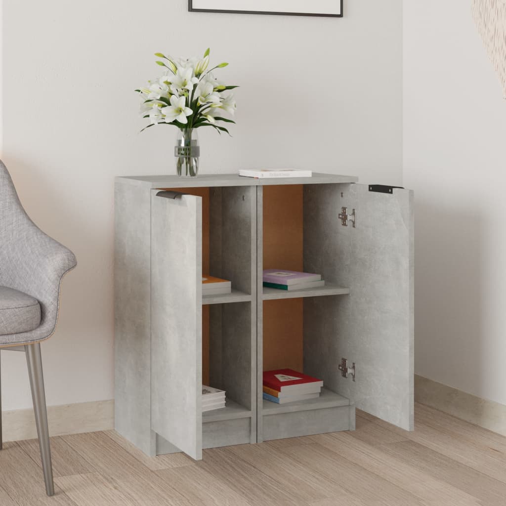 Dressoirs 2 st 30x30x70 cm bewerkt hout betongrijs is nu te koop bij PeponiXL, paradijselijk wonen!