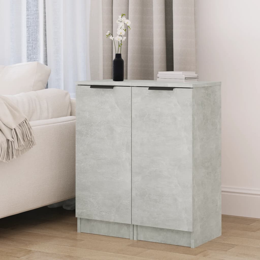Dressoirs 2 st 30x30x70 cm bewerkt hout betongrijs is nu te koop bij PeponiXL, paradijselijk wonen!
