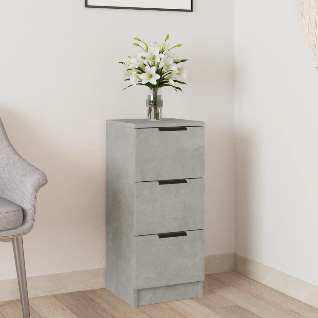 Dressoir 30x30x70 cm bewerkt hout betongrijs is nu te koop bij PeponiXL, paradijselijk wonen!