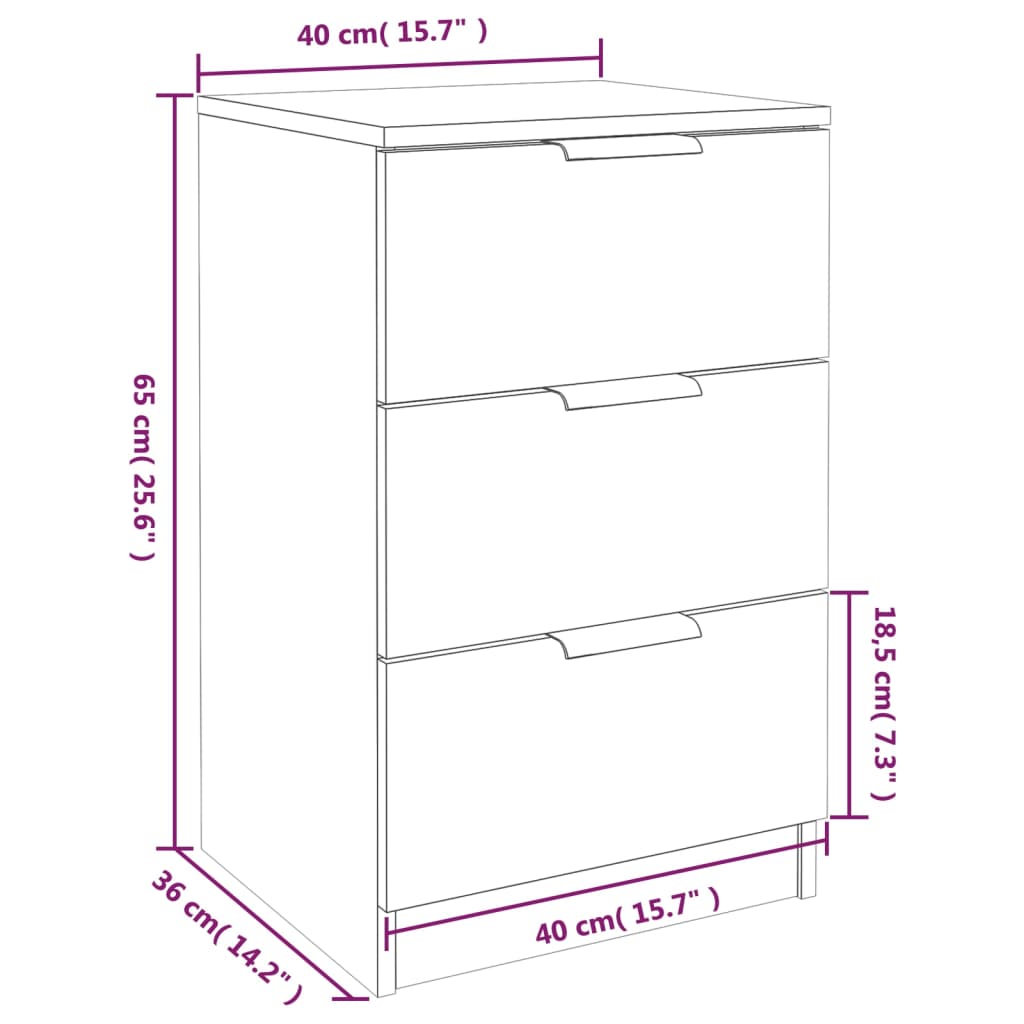 Nachtkastjes 2 st 40x36x65 cm wit is nu te koop bij PeponiXL, paradijselijk wonen!