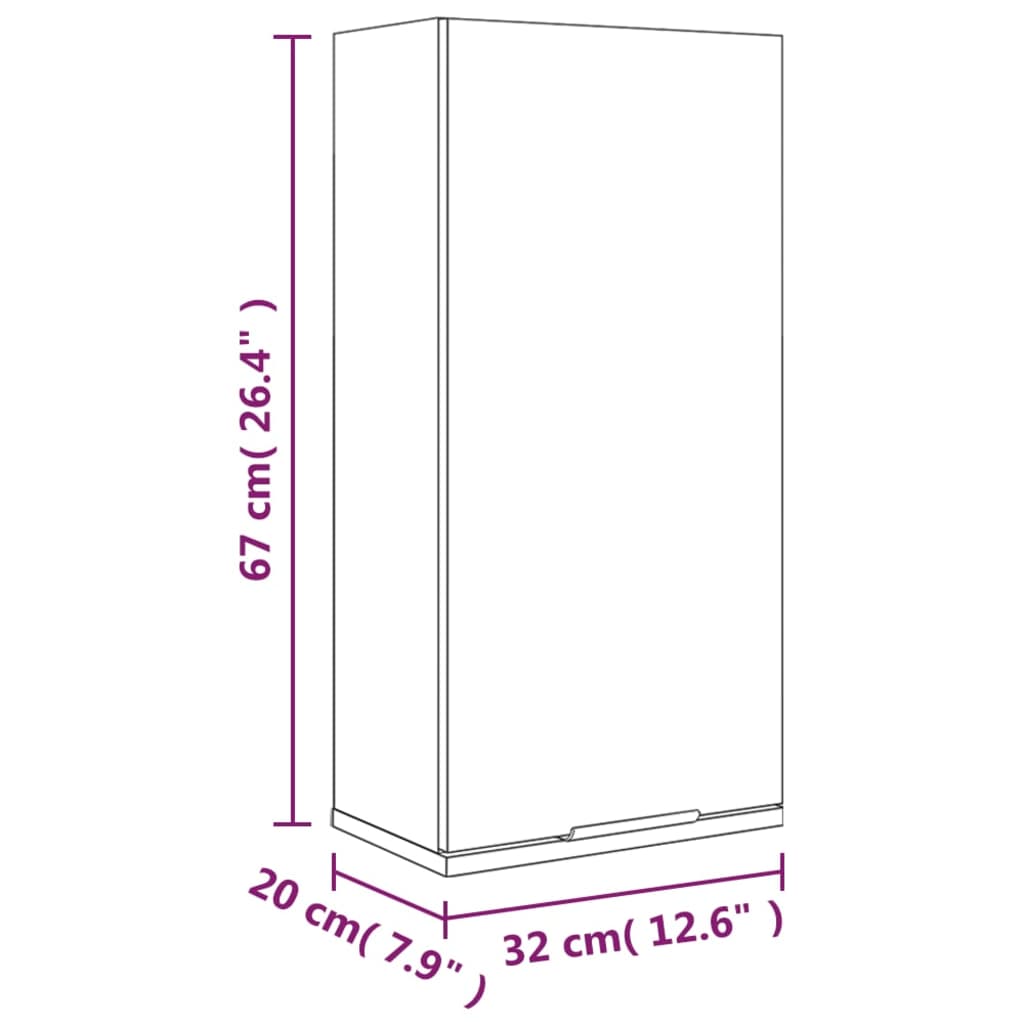 Badkamerkast wandgemonteerd 32x20x67 cm wit is nu te koop bij PeponiXL, paradijselijk wonen!