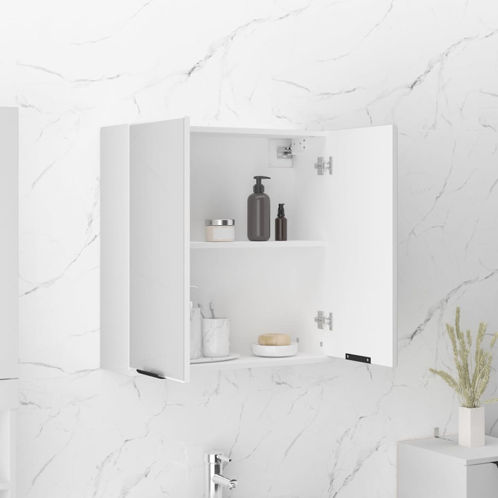 Badkamerkast met spiegel 64x20x67 cm wit is nu te koop bij PeponiXL, paradijselijk wonen!