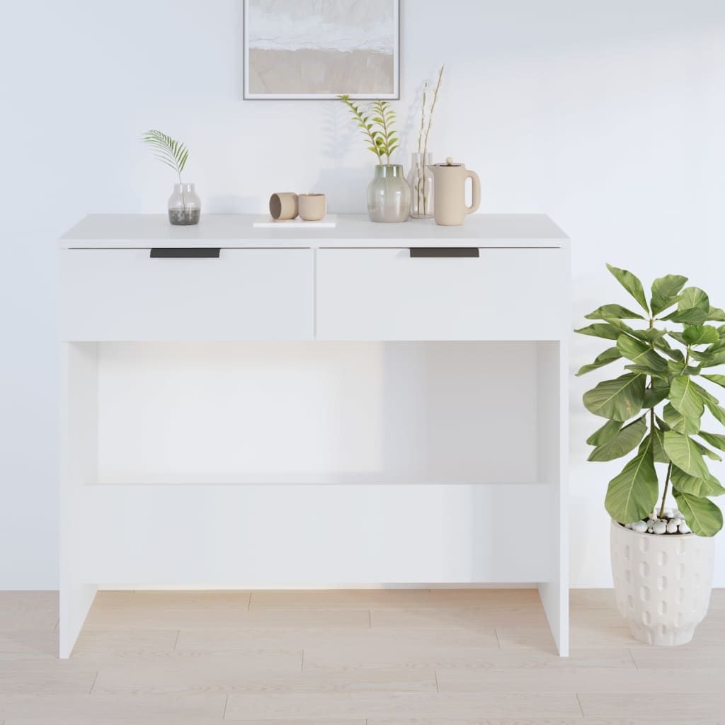 Wandtafel 90x36x75 cm bewerkt hout wit is nu te koop bij PeponiXL, paradijselijk wonen!