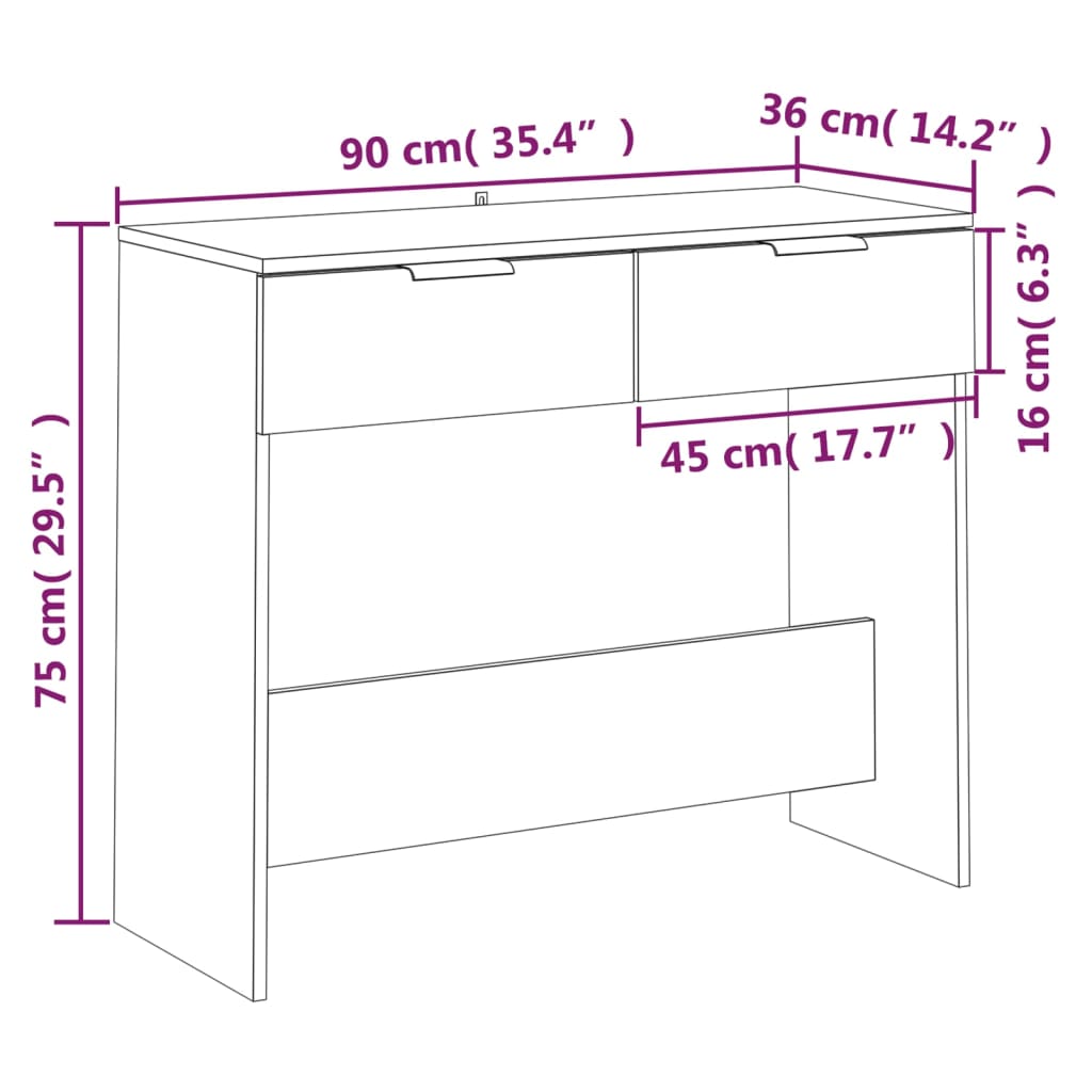 Wandtafel 90x36x75 cm bewerkt hout wit is nu te koop bij PeponiXL, paradijselijk wonen!