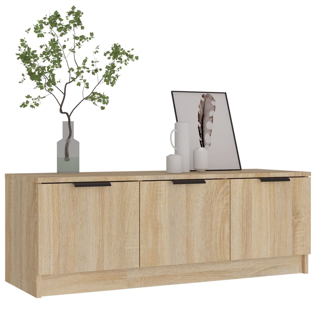 Tv-meubel 102x35x36,5 cm bewerkt hout sonoma eikenkleurig is nu te koop bij PeponiXL, paradijselijk wonen!
