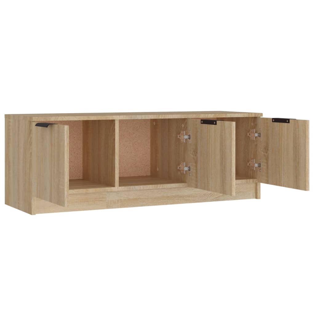 Tv-meubel 102x35x36,5 cm bewerkt hout sonoma eikenkleurig is nu te koop bij PeponiXL, paradijselijk wonen!