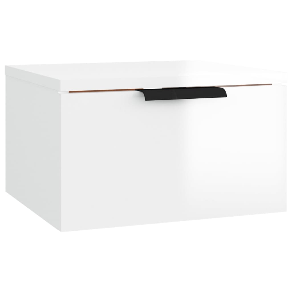 Nachtkastjes 2 st wandgemonteerd 34x30x20 cm hoogglans wit is nu te koop bij PeponiXL, paradijselijk wonen!