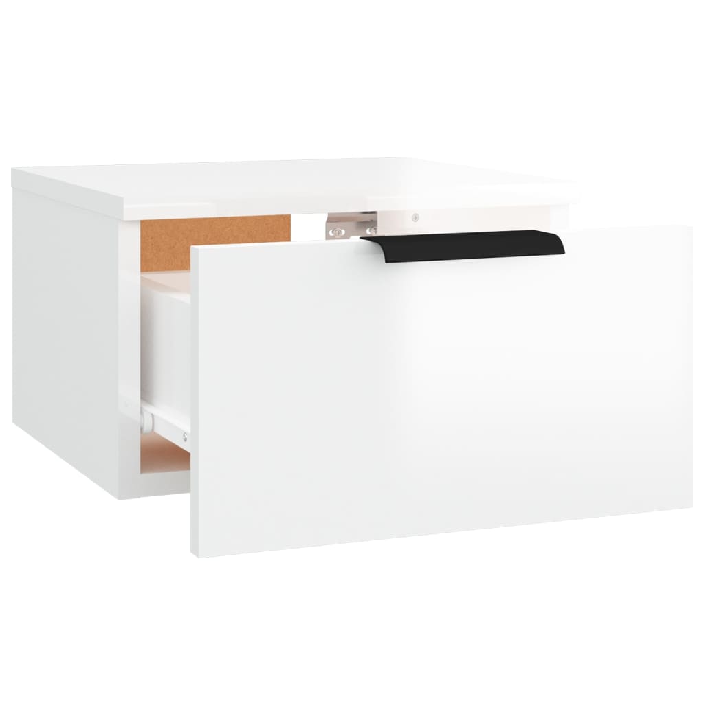 Nachtkastjes 2 st wandgemonteerd 34x30x20 cm hoogglans wit is nu te koop bij PeponiXL, paradijselijk wonen!
