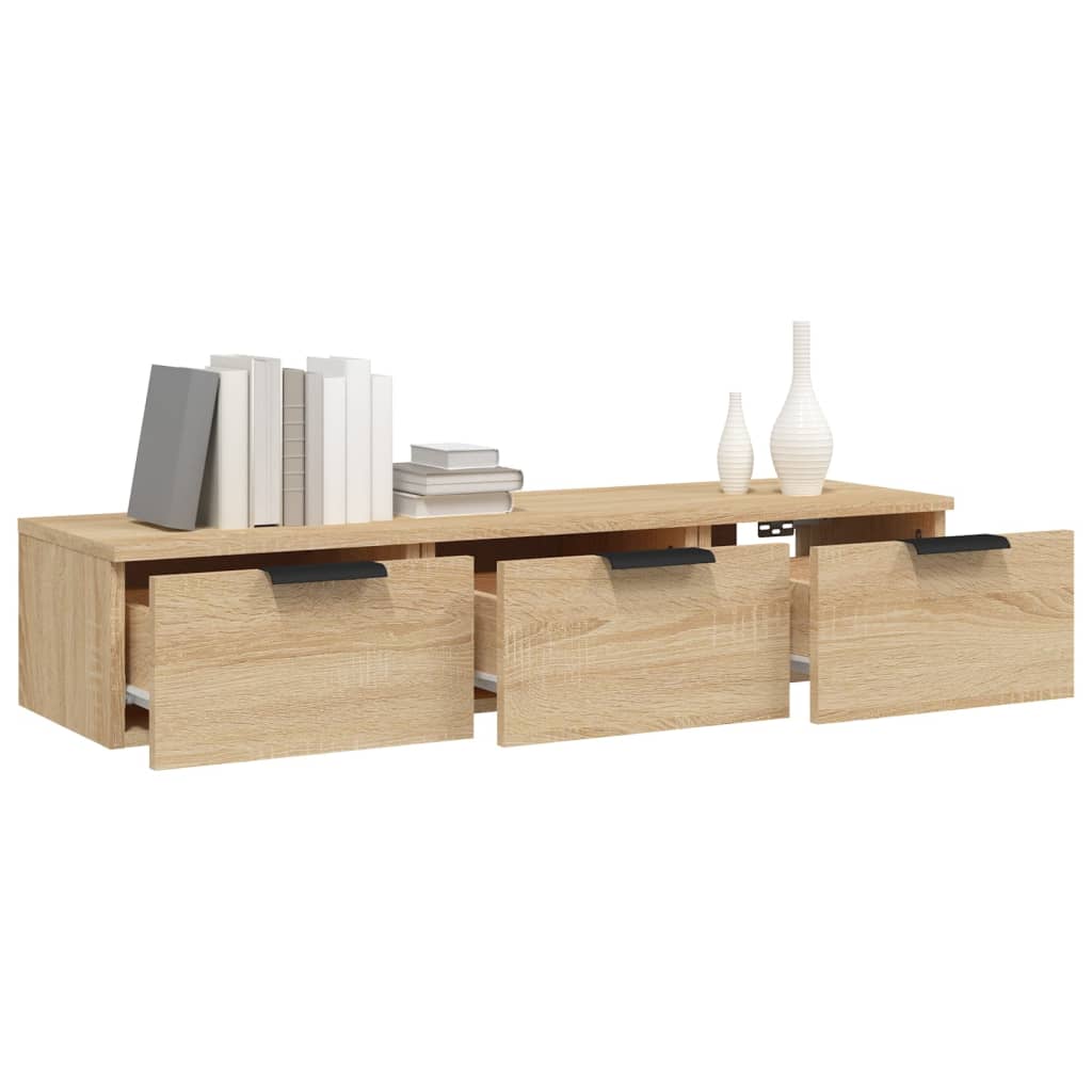 Wandkast 102x30x20 cm bewerkt hout sonoma eikenkleurig is nu te koop bij PeponiXL, paradijselijk wonen!