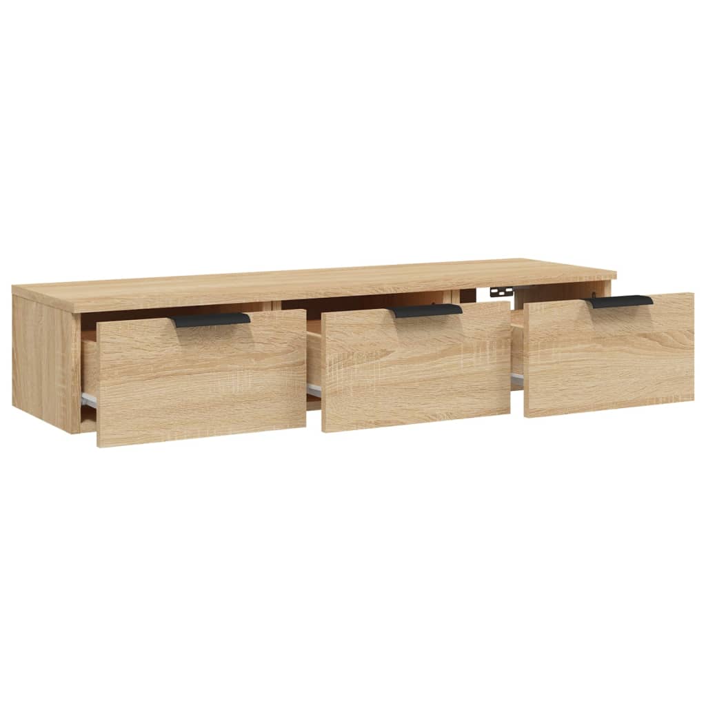 Wandkast 102x30x20 cm bewerkt hout sonoma eikenkleurig is nu te koop bij PeponiXL, paradijselijk wonen!