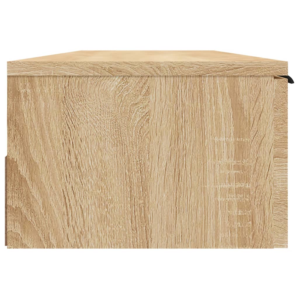 Wandkast 102x30x20 cm bewerkt hout sonoma eikenkleurig is nu te koop bij PeponiXL, paradijselijk wonen!