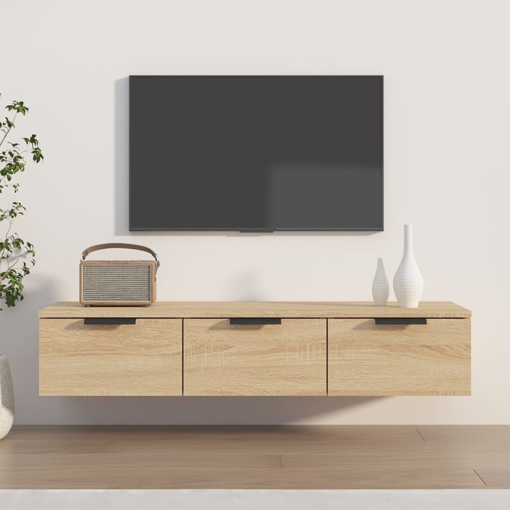 Wandkast 102x30x20 cm bewerkt hout sonoma eikenkleurig is nu te koop bij PeponiXL, paradijselijk wonen!