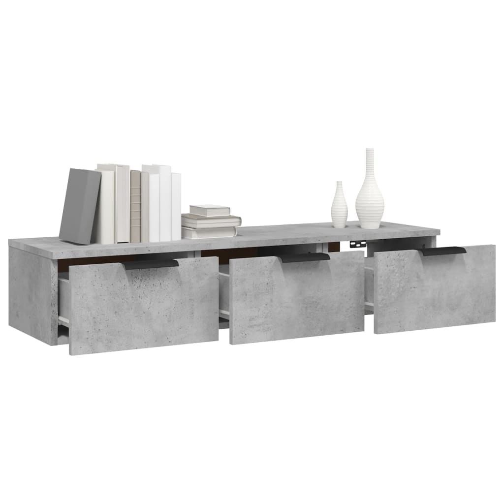 Wandkast 102x30x20 cm bewerkt hout betongrijs is nu te koop bij PeponiXL, paradijselijk wonen!