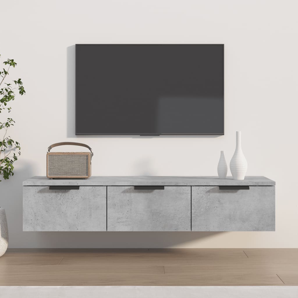 Wandkast 102x30x20 cm bewerkt hout betongrijs is nu te koop bij PeponiXL, paradijselijk wonen!
