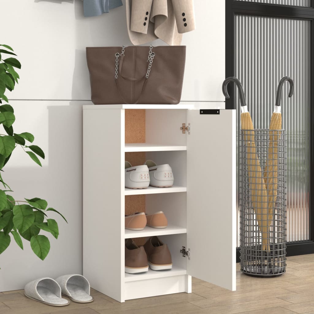 Schoenenkast 30x35x70 cm bewerkt hout wit is nu te koop bij PeponiXL, paradijselijk wonen!