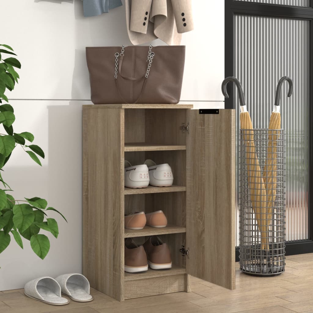Schoenenkast 30x35x70 cm bewerkt hout sonoma eikenkleurig is nu te koop bij PeponiXL, paradijselijk wonen!