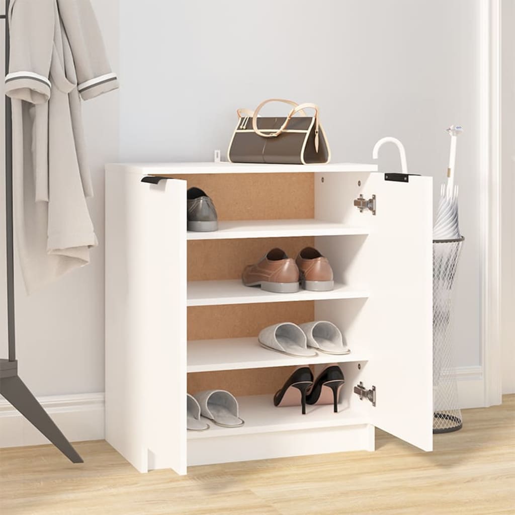 Schoenenkast 59x35x70 cm bewerkt hout wit is nu te koop bij PeponiXL, paradijselijk wonen!