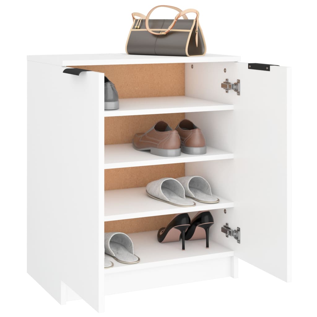 Schoenenkast 59x35x70 cm bewerkt hout wit is nu te koop bij PeponiXL, paradijselijk wonen!