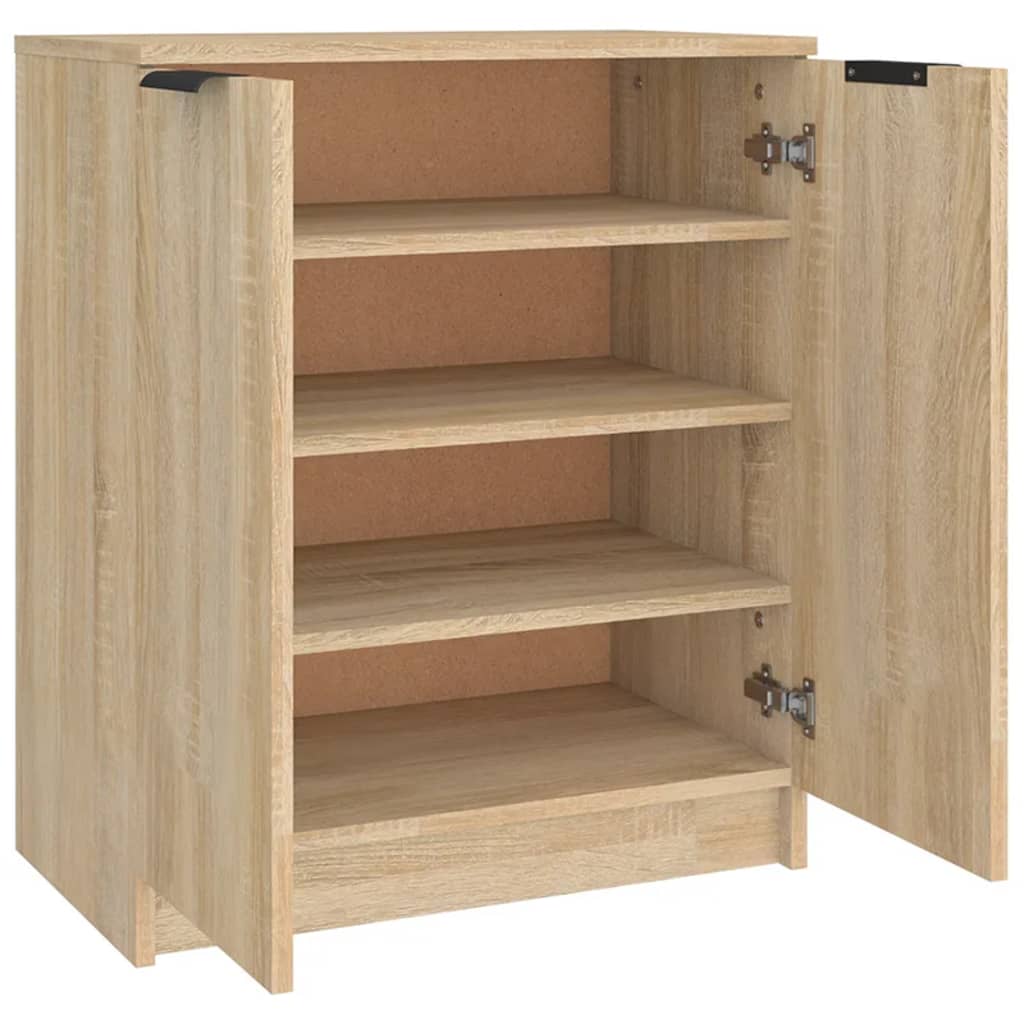 Schoenenkast 59x35x70 cm bewerkt hout sonoma eikenkleurig is nu te koop bij PeponiXL, paradijselijk wonen!