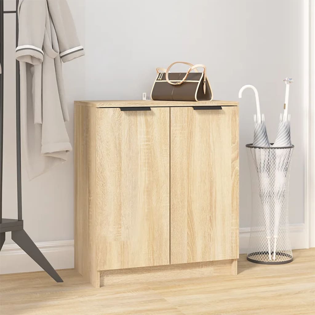 Schoenenkast 59x35x70 cm bewerkt hout sonoma eikenkleurig is nu te koop bij PeponiXL, paradijselijk wonen!