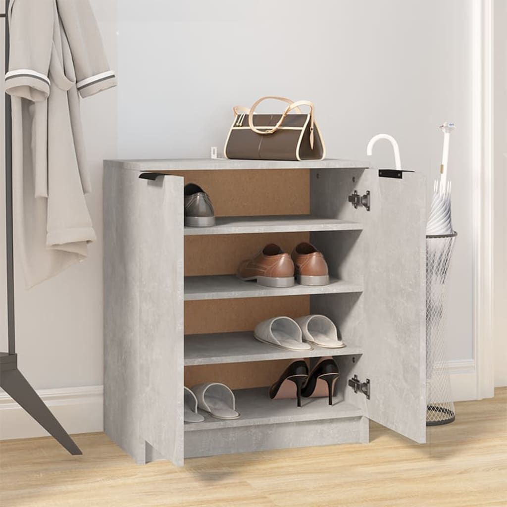 Schoenenkast 59x35x70 cm bewerkt hout betongrijs is nu te koop bij PeponiXL, paradijselijk wonen!